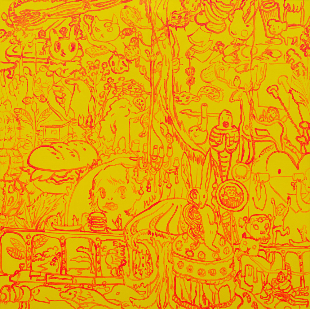 李佩姍_沒有草圖_壓克力顏料、畫布_100x100cm_2025