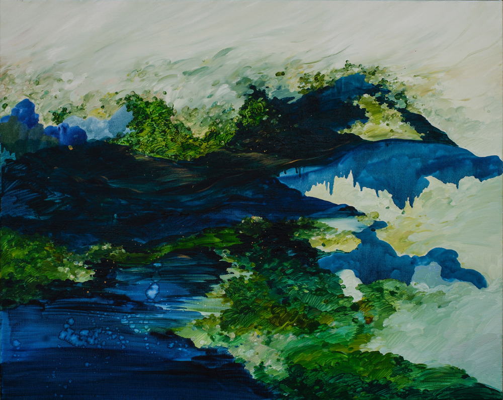 黃品玲_河面上的植物 Plants Flowing on the River_油彩、畫布_80×100cm_2023