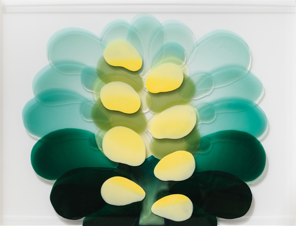 陳代如_花序004 Inflorescence004_壓克力顏料、壓克力墨水、有機玻璃_Acrylic paint and acrylic ink on perspex_62×82cm_2025