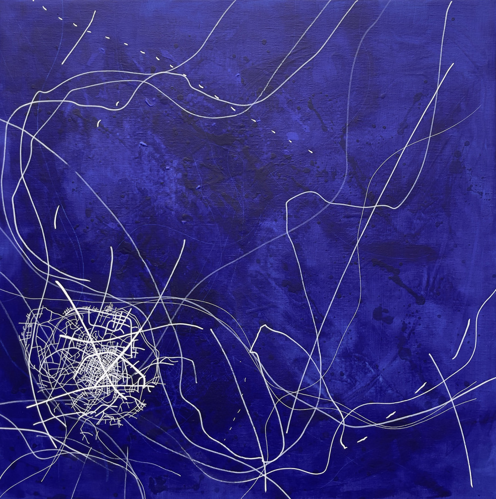 陳美岑_Utopia U_acrylic & chalk on canvas_80x80cm_2024