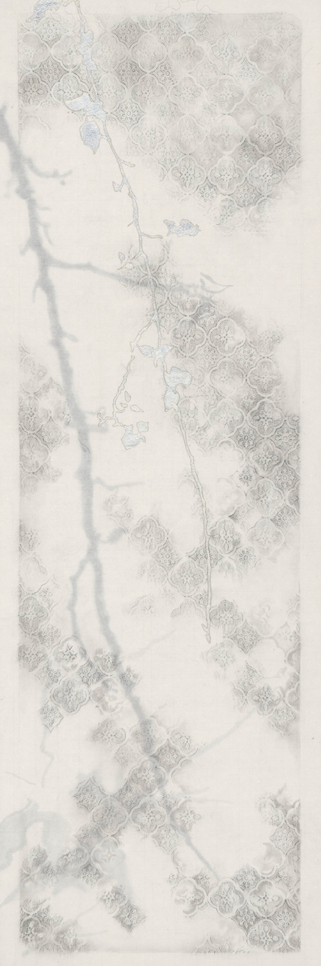 胡晴雯_Ease_銀箔、墨、鉛筆、紙_90x30_2026