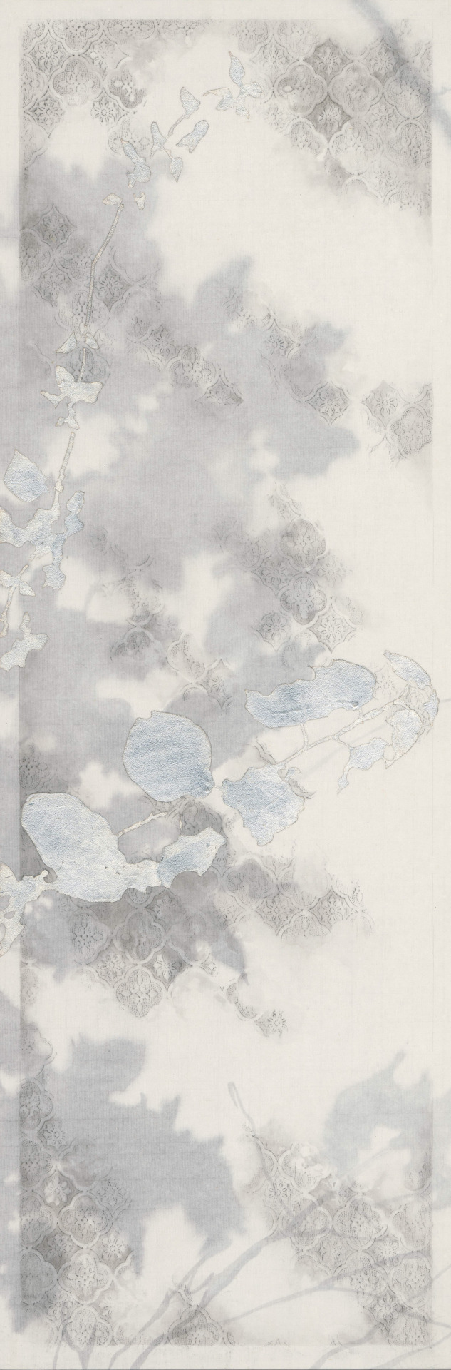 胡晴雯_Peace_銀箔、墨、鉛筆、紙_90x30_2026 
