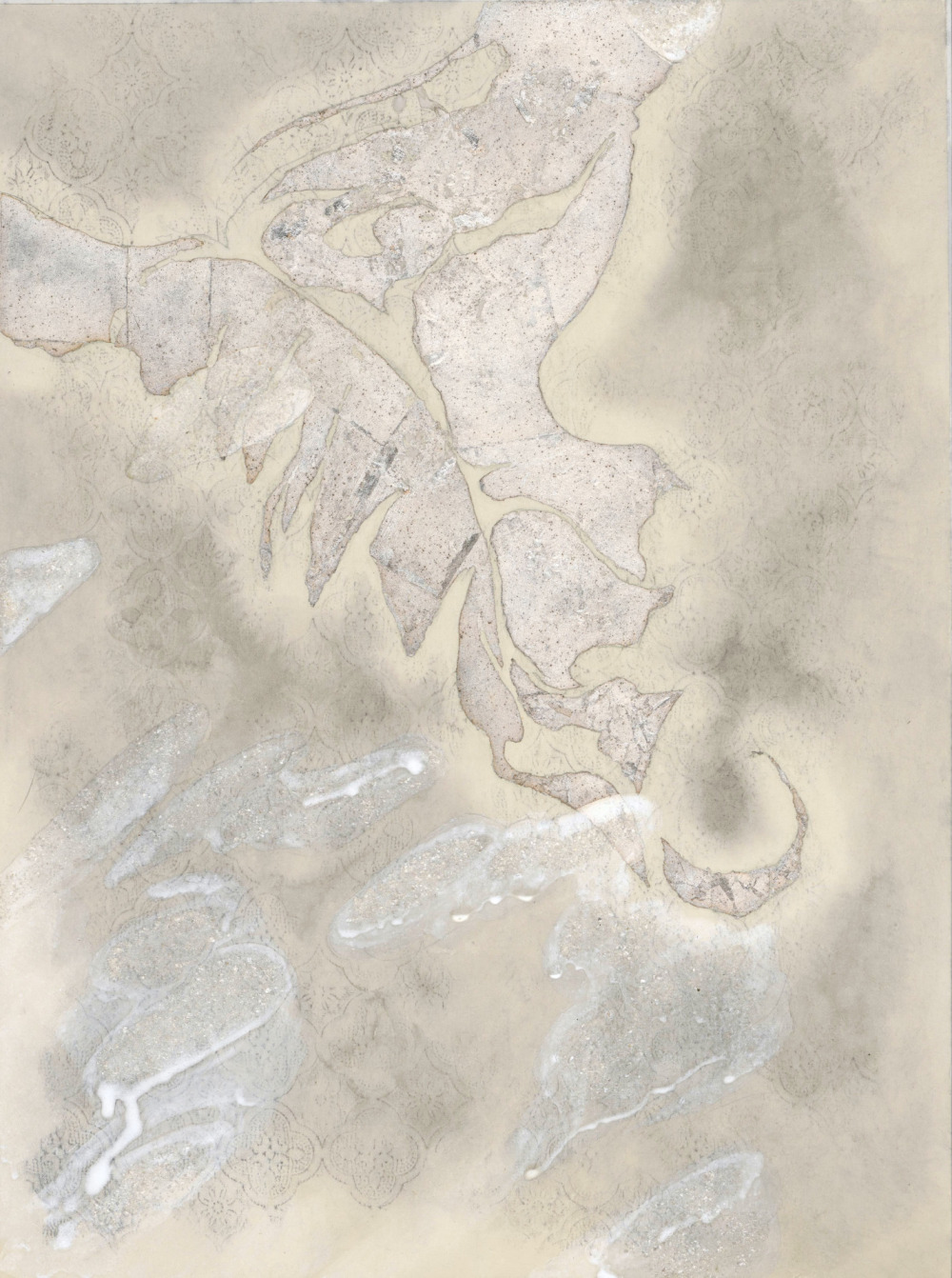胡晴雯_蘊光_銀箔、礦物性顏料、墨、紙_44x33_2023