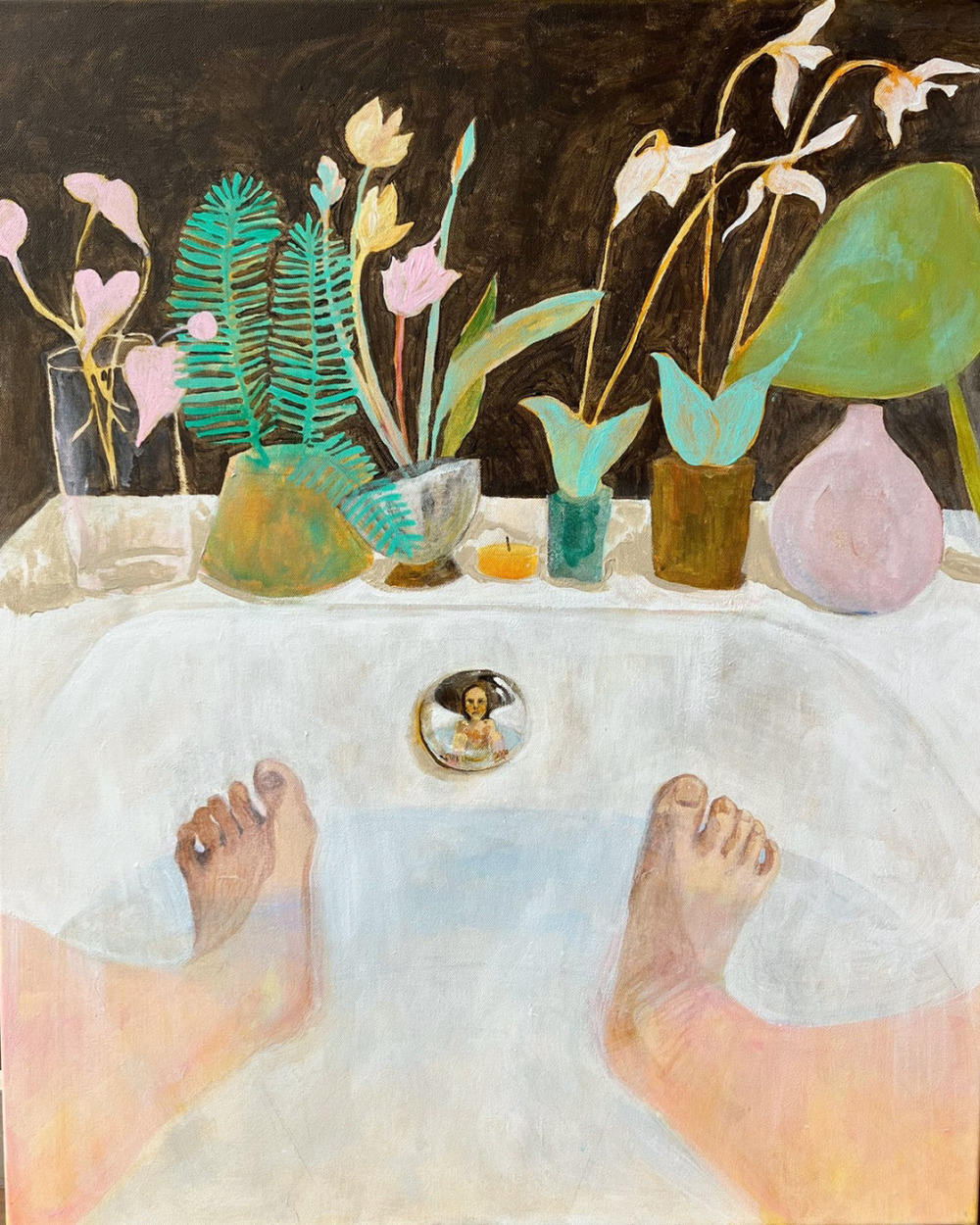 徐仲葳_Reflections of Water Mirrors and Minds_畫布、壓克力_65x53_2024