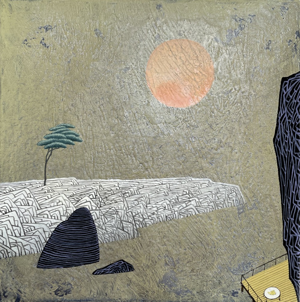 王興道  觀景系列2021-3  30×30cm  壓克力彩‧畫布  2021  NT.90,000