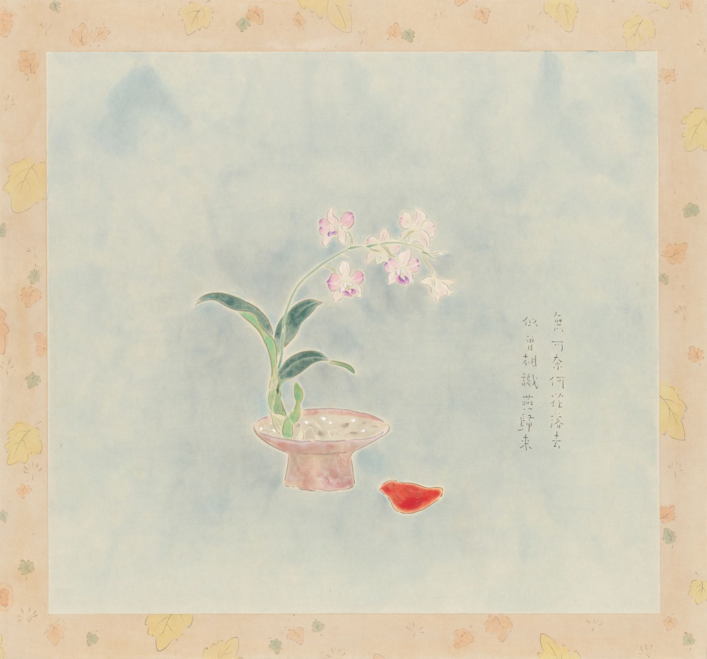 花季琳 陶陶 67x72cm 一號鳥之子紙‧雁皮紙‧墨‧水干‧植物顏料‧胡粉‧礦物顏料 2023　