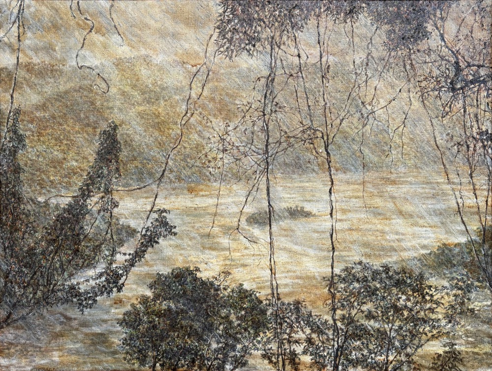 洪天宇_鯉魚潭_65x80cm_油畫_1996